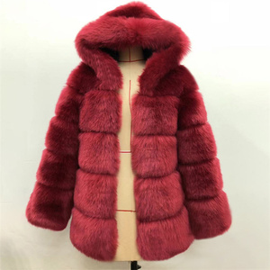 <span class=keywords><strong>Manteau</strong></span> en fausse fourrure élégant et chaud pour l'hiver, à capuche, couleur unie, décontracté, personnalisé - Product Image 6