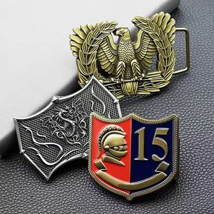 Accessoires de conception de logos personnalisés, pas chers, rotatifs, en alliage de zinc, avec technique de placage or, motif Faucon, <span class=keywords><strong>Dragon</strong></span>, <span class=keywords><strong>Hélicoptère</strong></span>, Ange, Armure, effet 3D - Product Image 3