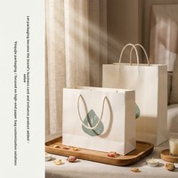 Tas Tote Warna Solid Tebal untuk Pameran, Custom dengan Logo Cetak, Kartu Putih Cetak Offset untuk Bisnis, Belanja, dan Iklan