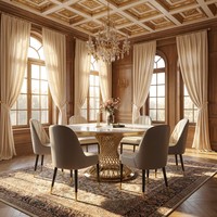 Luxuriöser Marmor-Esstisch Hotel-Bankett-Event-Hochzeitstisch Runder Drehtisch Esszimmer-Set