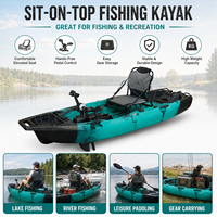 Kayak de pêche modulaire en deux parties de 8,4 pieds, 1 personne, en HDPE rotomoulé, type sit-on-top, avec siège de type stade