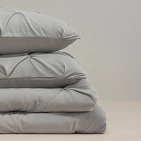 Parure de lit plissée avec draps et taies d'oreiller, couvre-lit doux, cadeau idéal pour la famille