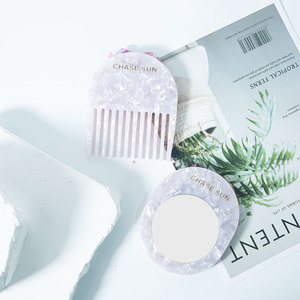 BSCI Factory's Fashionable <strong>Butterfly</strong> Shaped Acetate <strong>Comb</strong> with Mirror Comfortable Portable Daily Style for Home Use - Product Image 6