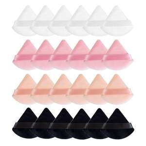 Borlas de Maquillaje Hexue Lavables de Terciopelo, en Forma de Corazón, Blancas y Negras, para Maquillaje Facial - Product Image 1