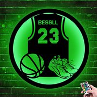 Letrero LED de neón personalizado Neonawall con diseño de camiseta de baloncesto y interruptor regulador de intensidad, ideal para bares, fiestas, Navidad, cumpleaños, decoración, venta al por mayor
