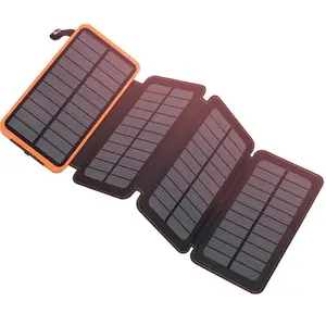 Painel solar dobrável à prova d'água, painel solar portátil carregador de bateria de celular 25000 mah