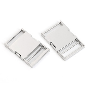 Hebilla de caja de 37 mm de aleación de zinc plateada ajustable para cinturón, accesorio de ropa y bolsos - Product Image 2
