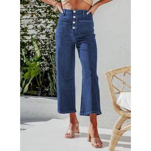 Sidefeel, pantalones vaqueros de pierna recta de cintura alta para mujer, pantalones vaqueros holgados abotonados con piernas anchas y bolsillos, talla ASIN B0D1QZD3YX - Product Image 4