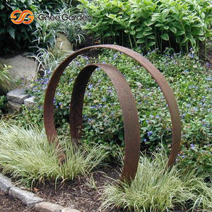 Cercle rond rouillé moderne Art Sculpture en métal Corten Steel Garden Outdoor Landscape Design for Patio Decor - Product Image 5