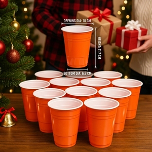 Gobelets <span class=keywords><strong>de</strong></span> fête réutilisables en plastique PP bicolores <span class=keywords><strong>de</strong></span> 16 oz pour événements en plein air, fêtes, barbecues et pique-niques - Product Image 4