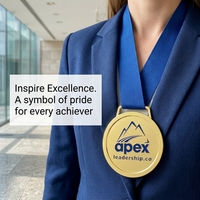 Médaille commémorative en alliage de zinc plaqué or avec logo personnalisé, médaille pour récompenses d'entreprise et promotion de marque, médaille de récompense commerciale