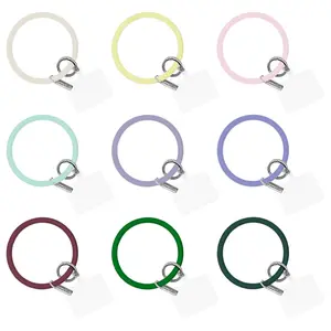 New Round Silicone Bracelet Keychain Mobile Phone Anti-drop Anti-lost Wrist Strap Portable Mobile Phone Keychain Wholesale