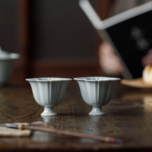 Guanlan Sky Blue Ru Kiln Ceramic <b>Tea</b> Cup Porcelain Stemless Small Cup For Kung Fu <b>Tea</b> <b>Set</b> - Product Image 2