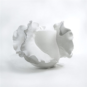 Modern Style Handmade Ceramic <b>Vases</b> Ruffled Design <b>Vase</b> for Home Decor - Product Image 3