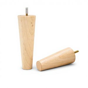 Pied de meuble conique minimaliste en bois massif robuste pour canapé, table, lit, chambre à coucher, finition bois clair, qualité supérieure, OEM - Product Image 1