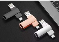 Clé USB-C 4-en-1 128 Go avec corps métallique, prise en charge USB 3.0 OTG pour Android/Smartphone/PC/Tablette/iOS (Noir, 1 an de garantie)