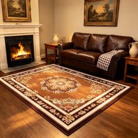 Tapis antidérapants écologiques en promotion : Tapis imprimés 3D à motif floral vintage pour salon et chambre, décoration de sol douce