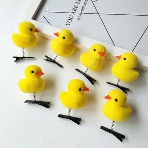 Novo estilo amarelo pato primavera hairpin rua stall desenhos animados pato primavera hairpin hairgrips para decoração do cabelo