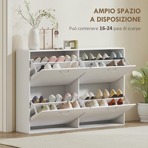 SENYU Meuble à chaussures autoportant moderne avec 4 tiroirs, rangement gain de place pour entrée, mobilier de maison, design minimaliste, blanc - Product Image 5