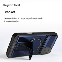 Coque de téléphone blindée 2-en-1 en TPU et PC avec support magnétique pour iPhone 11 12 13 14 15 16 Pro Max 17Air Shell