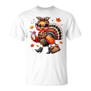 T-shirt chic à motif léopard de Turquie pour l'automne et Thanksgiving - Product Image 1