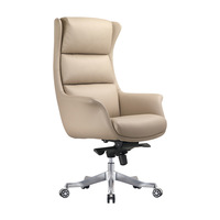 Chaise de bureau exécutive moderne de luxe léger, en cuir, avec structure métallique, design ergonomique, siège large et rembourré, dossier haut