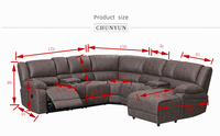 Canapé sectionnel inclinable avec chaise longue, 7 places, prix direct d'usine CY, pour salon, canapé-lit