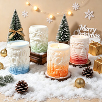 Moule en silicone cylindrique flocon de neige sapin de Noël en relief, résistant à la chaleur, pour bougies, bricolage, aromathérapie, plâtre