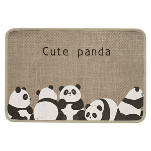 Tapis de salle de bain rectangulaire absorbant et antidérapant en forme de panda mignon pour salles de bain - Product Image 5