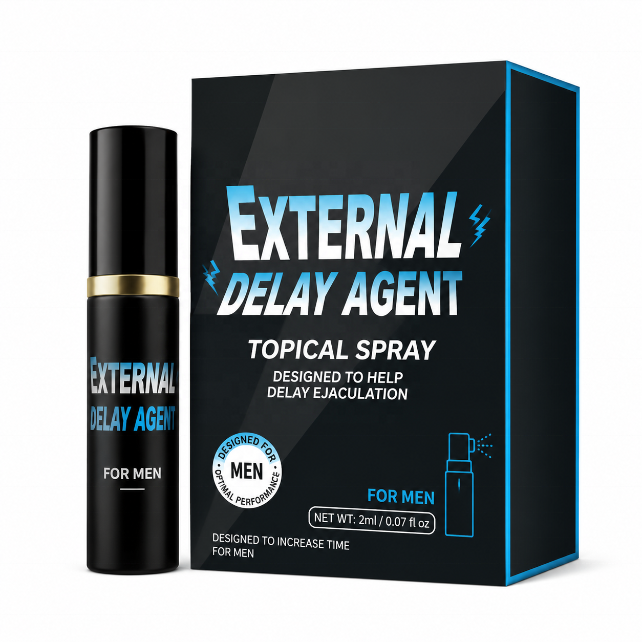 Professional Alcohol-Free Travel-Friendly External Care Liquid for Men-Refreshing Smooth Topical Spray-2ml Concentrated Formula