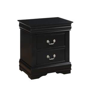 Mesita de noche de lujo moderna DB Louis Philippe con acabado negro de madera maciza y material acrílico para uso en dormitorio o apartamento - Product Image 6