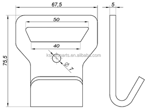 หัวเข็มขัดโลหะแบบตะขอคู่รูปตัว J - Product Image 2