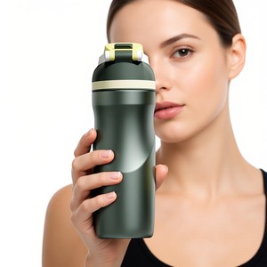 Borraccia Termica da Campeggio in Acciaio Inox con Logo Personalizzato, Doppia Parete Isolata Sottovuoto, Coperchio con Manico, Antigoccia, Mantenimento <span class=keywords><strong>Termico</strong></span> 24 Ore - Product Image 1