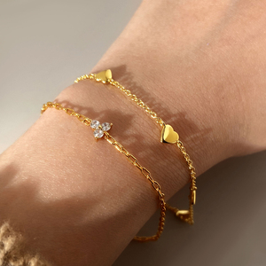 2026 Valentine Jewelry <b>Bracelet</b> <b>Trendy</b> 18K Gold Plated Heart Plain Link Chain <b>Bracelet</b> for Women - Product Image 2