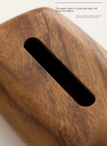 Modern Walnut Solid Wood Eco-Friendly Multi-Purpose Tissue Box Pebble Holder Handmade Hanging Organizer for Home Office Table - Product Image 5