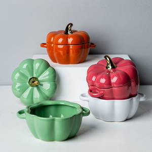 <span class=keywords><strong>Pot</strong></span> en céramique en forme <span class=keywords><strong>de</strong></span> citrouille d'Halloween, joli récipient <span class=keywords><strong>de</strong></span> rangement pour la décoration intérieure et les fêtes - Product Image 2