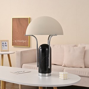 Lámpara de mesa de mármol minimalista moderna, diseño de hongo LED E27 para sala de estar, dormitorio, estudio, iluminación decorativa - Product Image 3