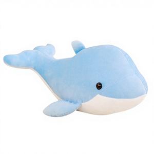 Peluche personnalisée en coton PP doux, animaux marins, dauphin rose et bleu, coussin en peluche 20cm-80cm - Product Image 1