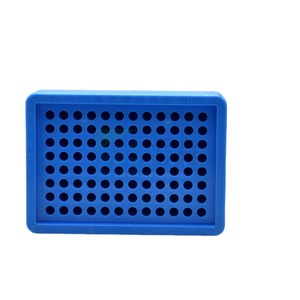 Estante para tubos de ensayo, caja de almacenamiento de laboratorio de plástico azul de 96 pozos para tubos de ensayo y tubos de centrífuga - Product Image 2