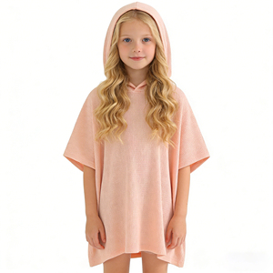 Maillot <span class=keywords><strong>de</strong></span> bain pour filles, couverture <span class=keywords><strong>de</strong></span> plage, poncho en tissu gaufré, couvre-maillot, tricot, smocks à capuche pour enfants, été, plage, piscine - Product Image 3