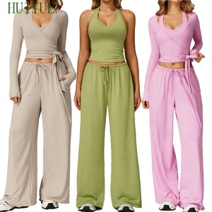 Nuove donne alla moda Nude sensazione Yoga <span class=keywords><strong>sport</strong></span> 3 pezzi Set allentato Sling danza per il tempo libero Yoga abbigliamento palestra Set Fitness - Product Image 1