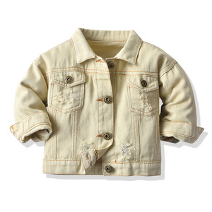 Jean court Tie Dye pour garçons et filles, veste d'automne en jean à revers et manches longues pour enfants, Offre Spéciale - Product Image 3