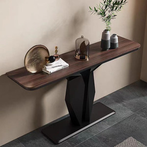 Table console en <span class=keywords><strong>pierre</strong></span> frittée de luxe italienne, table d'appoint étroite pour couloir d'entrée, table d'appoint murale fine, noyer noir - Product Image 2