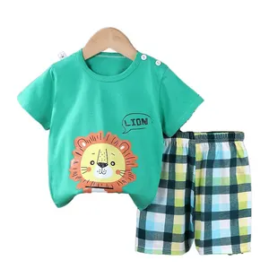प्रिंट यूनिसेक्स बच्चों के कपड़े आरामदायक टी शर्ट और छोटे सेट बच्चा मिलान सेट गर्मियों संगठन बच्चे बच्चों लड़की सेट