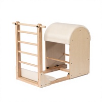 Vinique Fitness Professional Barrel de Pilates en bois d'érable avec double repose-pieds et support lombaire commercial pour studio de Pilates