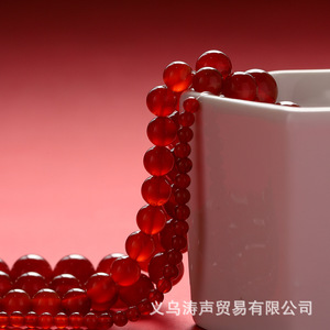 Natural Crystal 7A <b>Red</b> Agate Round Loose Beads For DIY Jewelry Making <b>Bracelets</b> Necklaces Accessories Materials Semi Finished - Product Image 1