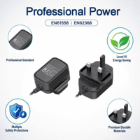 Adaptateur secteur premium 9V 1A 9W AC/DC pour appareils de sécurité, scanner, terminal de point de vente, certifié CE UKCA