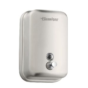 Distributeur de savon liquide mural en acier de 0,8 L, distributeur de savon pour les mains en ABS pour hôtels, cuisines, salles de bain publiques - Product Image 1