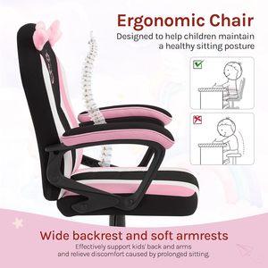 <span class=keywords><strong>Chaise</strong></span> <span class=keywords><strong>de</strong></span> jeu ergonomique France Mesh Fabric Surface Unicorn Chise pour enfants, avec dossier et accoudoirs, pour chambre d'enfant - Product Image 6