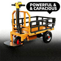 Chariot à plateforme électrique à trois roues de 1500 W, chariot à plateforme robuste pour la logistique d'entrepôt